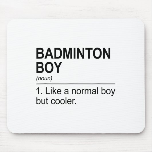 Badminton Boy Noun Definition Shuttle Badminton PL Muismat (Voorkant)