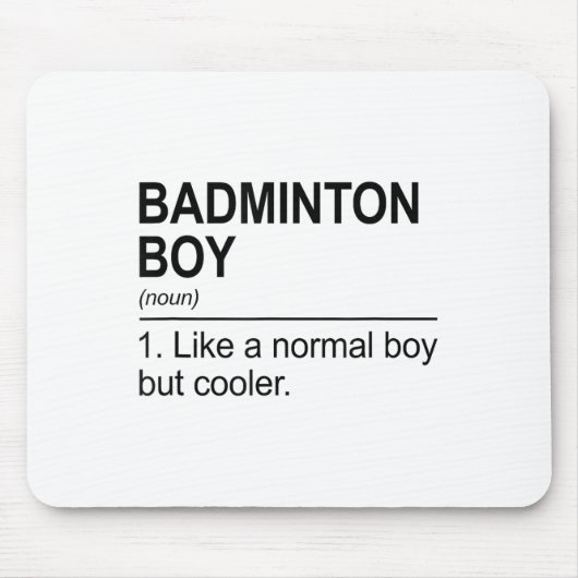 Badminton Boy Noun Definition Shuttle Badminton Pl Muismat (Voorkant)