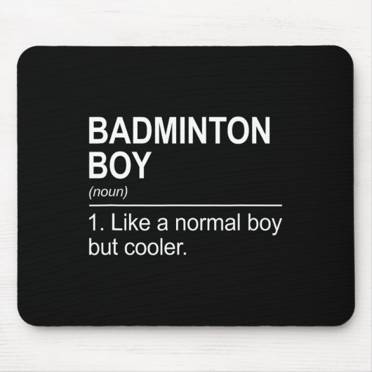 Badminton Boy Noun Definition Shuttle Badminton PL Muismat (Voorkant)