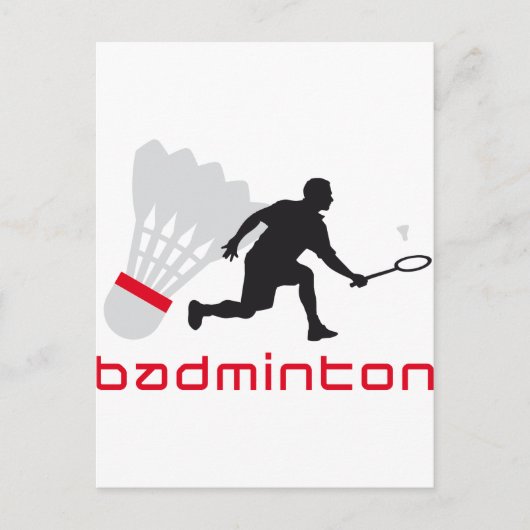 badminton briefkaart (Voorkant)