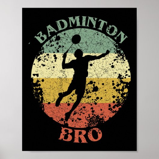 Badminton Bro Distressed Badminton Brother Poster (Voorkant)