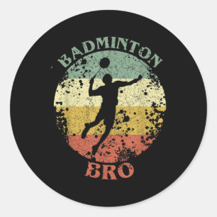 Badminton Bro Gedistroyeerde Vintage Badminton Bro Ronde Sticker