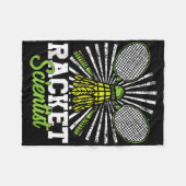 Badminton Cadeau Shuttle Racket Wetenschapper Badm Fleece Deken (Voorkant (Horizontaal))