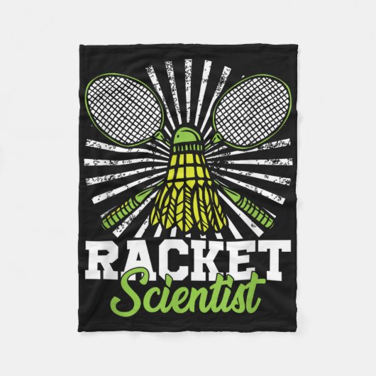 Badminton Cadeau Shuttle Racket Wetenschapper Badm Fleece Deken (Voorkant)