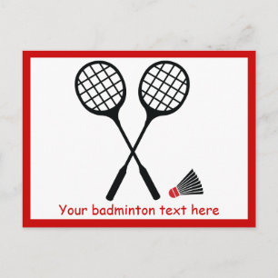 Badminton-cadeaus, racquet- en pendelocks briefkaart