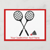 Badminton-cadeaus, racquet- en pendelocks briefkaart (Voorkant)