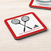 Badminton-cadeaus, racquet- en pendelocks drankjes onderzetter (Linkerzijde)