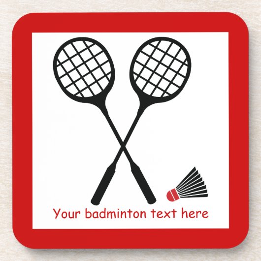 Badminton-cadeaus, racquet- en pendelocks drankjes onderzetter (Voorkant)