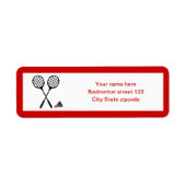 Badminton-cadeaus, racquet- en pendelocks etiket (Voorkant)