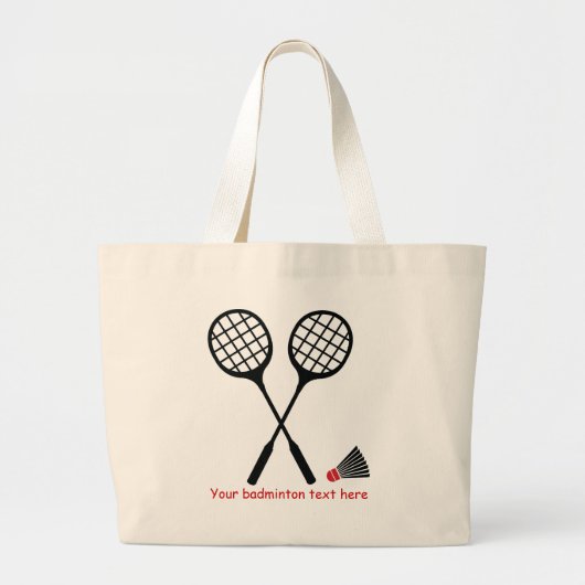 Badminton-cadeaus, racquet- en pendelocks grote tote bag (Voorkant)