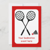 Badminton-cadeaus, racquet- en pendelocks kaart (Voorkant)