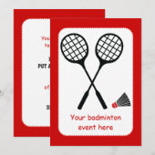 Badminton-cadeaus, racquet- en pendelocks kaart (Voorkant / Achterkant)