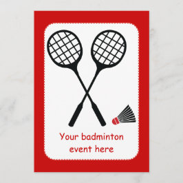 Badminton-cadeaus, racquet- en pendelocks kaart