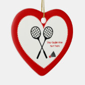 Badminton-cadeaus, racquet- en pendelocks keramisch ornament (Rechts)