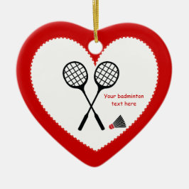 Badminton-cadeaus, racquet- en pendelocks keramisch ornament