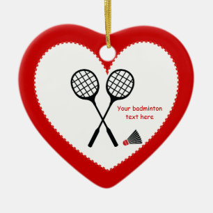 Badminton-cadeaus, racquet- en pendelocks keramisch ornament