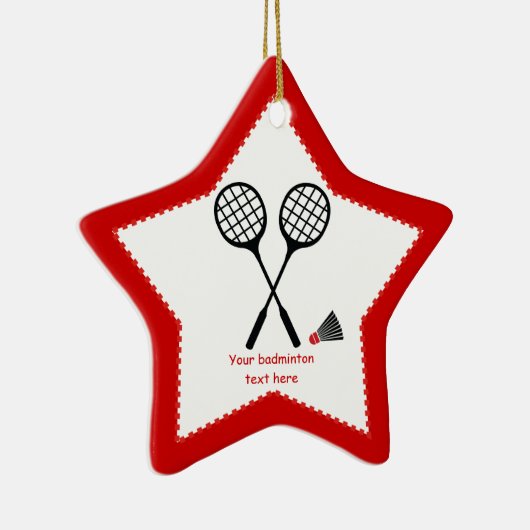 Badminton-cadeaus, racquet- en pendelocks keramisch ornament (Rechts)