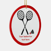 Badminton-cadeaus, racquet- en pendelocks keramisch ornament (Rechts)