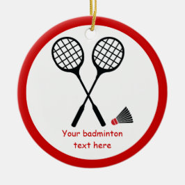 Badminton-cadeaus, racquet- en pendelocks keramisch ornament