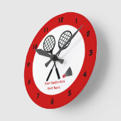 Badminton-cadeaus, racquet- en pendelocks ronde klok (Hoek)