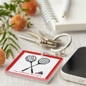 Badminton-cadeaus, racquet- en pendelocks sleutelhanger (Voorkant Rechts)