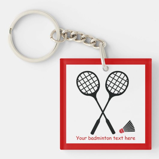 Badminton-cadeaus, racquet- en pendelocks sleutelhanger (voorkant)