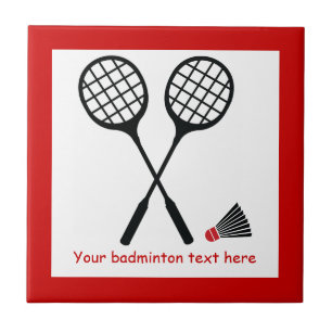 Badminton-cadeaus, racquet- en pendelocks tegeltje