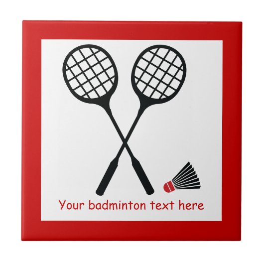 Badminton-cadeaus, racquet- en pendelocks tegeltje (Voorkant)