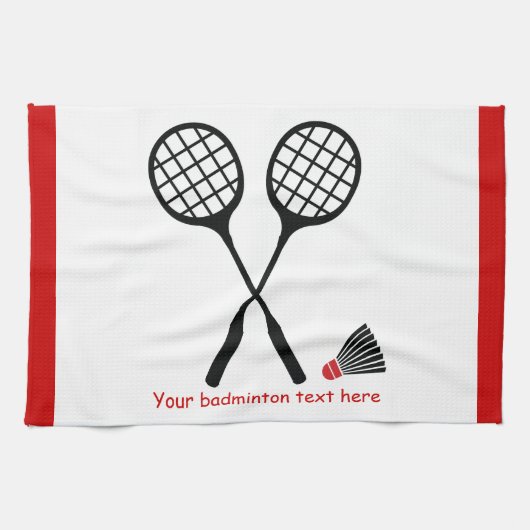 Badminton-cadeaus, racquet- en pendelocks theedoek (Horizontaal)