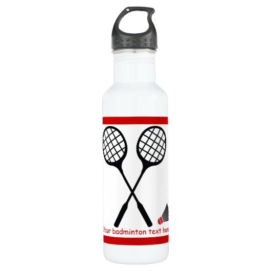 Badminton-cadeaus, racquet- en pendelocks waterfles  (Voorkant)