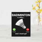 Badminton Calling Badminton Lover Funny Badminton Kaart (Gele Bloem)