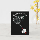Badminton Cartoon Handschoen Opslag  Kaart (Gele Bloem)