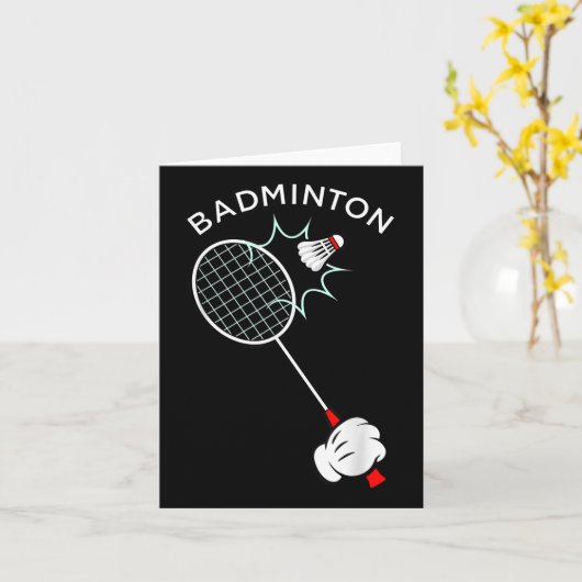 Badminton Cartoon Handschoen Opslag  Kaart (Gele Bloem)