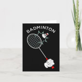 Badminton Cartoon Handschoen Service  Kaart (Voorkant)