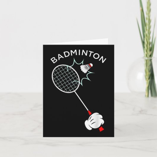 Badminton Cartoon Handschoen Service  Kaart (Voorkant)