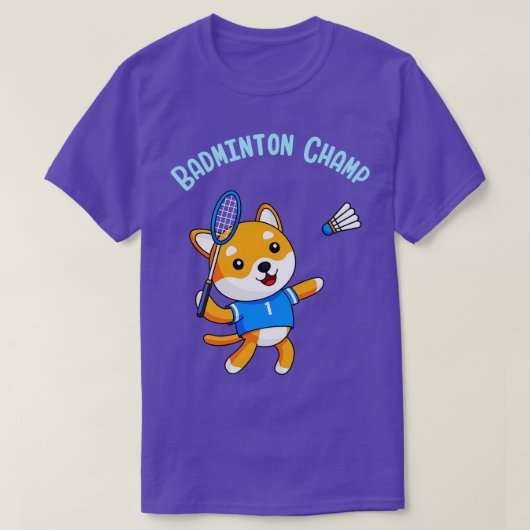 Badminton Champion Cute Dog Kinder Sport T-shirt (Design voorkant)
