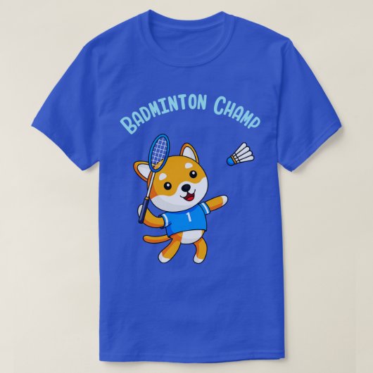 Badminton Champion Cute Dog Kinder Sport T-shirt (Design voorkant)