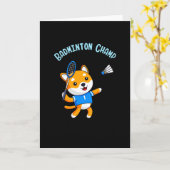 Badminton Champion Cute Dog Kinderen Sport Kaart (Gele Bloem)