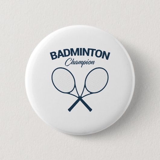 Badminton Champion I Racket I Shuttle I Badminton Ronde Button 5,7 Cm (Voorkant)