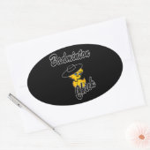 Badminton Chick #4 Ovale Sticker (Envelop)