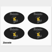 Badminton Chick #4 Ovale Sticker (Vel)