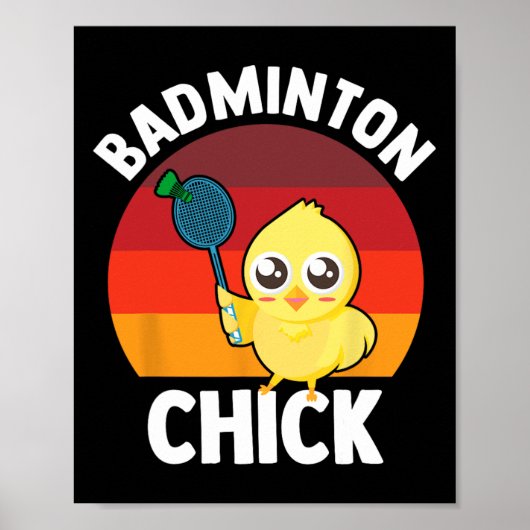 Badminton Chick Badminton Player Shuttle Sports SM Poster (Voorkant)