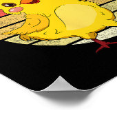 Badminton Chick Retro Chicken Birdie Women Badmint Poster (Hoek)