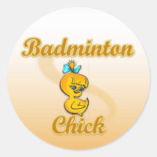 Badminton Chick Ronde Sticker