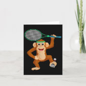 Badminton Chimpansee Animal Sport Humor Shirt Gift Kaart (Voorkant)