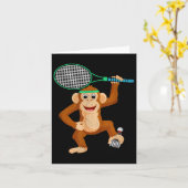Badminton Chimpansee Animal Sport Humor Shirt Gift Kaart (Gele Bloem)