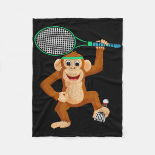 Badminton Chimpansee Dier Sport Humor T-shirt Cade Fleece Deken
