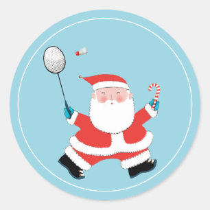 Badminton Christmas Classic Ronde Sticker