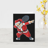 Badminton Christmas Dabbing Santa Claus met Shutt Kaart (Gele Bloem)
