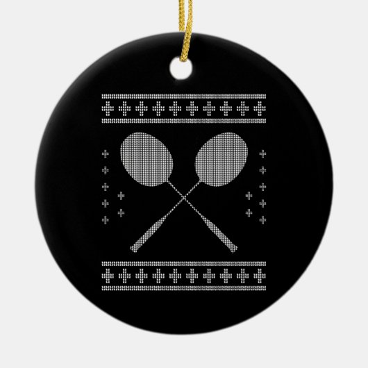 Badminton Christmas Keramisch Ornament (Voorkant)